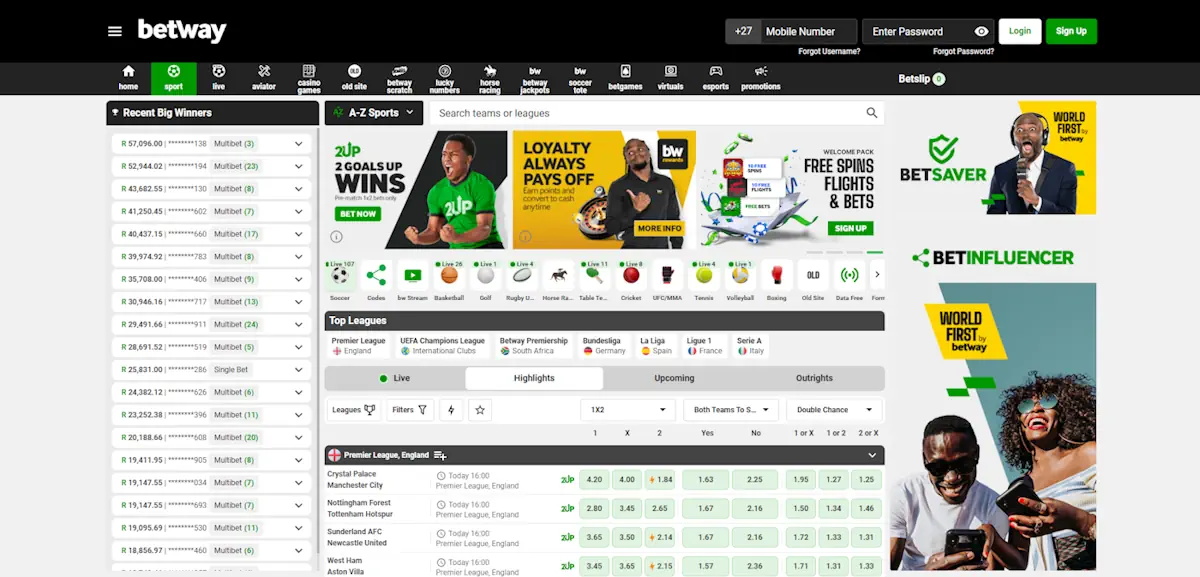 Betway Casino and Sportsbook Screenshot